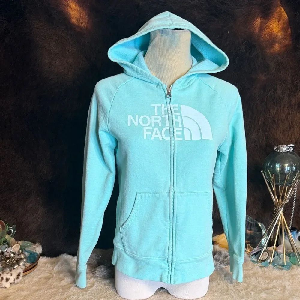 The North Face Light Aqua Full-Zip Hoodie L 14/16 (BK5)